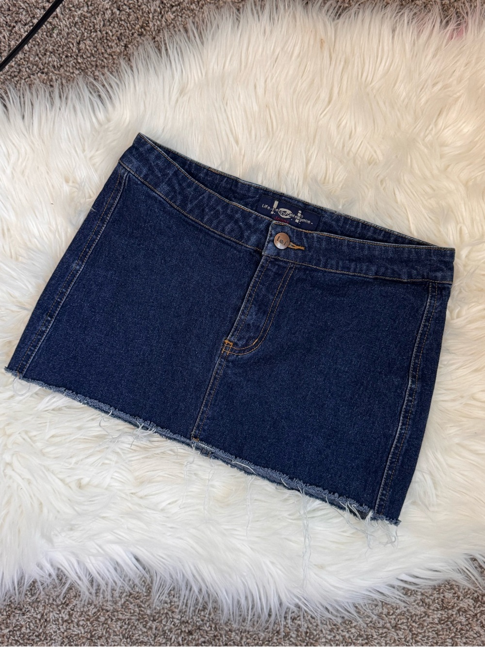 Y2K mini jean skirt low rise denim 5